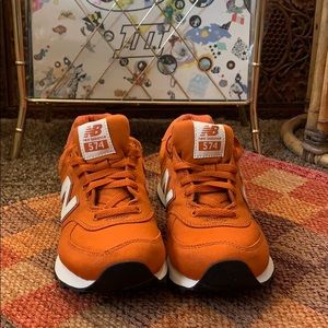 NWOT New Balance 574 orange pumpkin spice